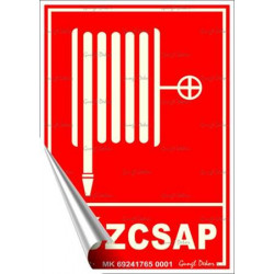 Információs matrica, 12,5x17,5 cm, fluoreszkáló, utánvilágítós, "Tűzcsap"