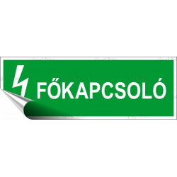 Információs matrica, 14x5 cm, "Főkapcsoló"