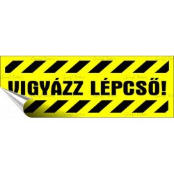 Információs matrica, 14x5 cm, "Vigyázz lépcső!"