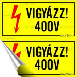 Információs matrica, 10x10 cm, "400 V"