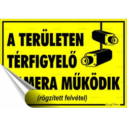 Információs matrica, 25x17,5 cm, "Térfigyelő kamera"