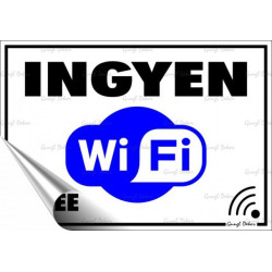 Információs matrica, 11,6x16,6 cm, "Ingyen Wifi"