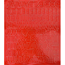 Öntapadós matrica, 2 cm-es, betűlap, piros