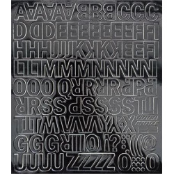 Öntapadós matrica, 2 cm-es, betűlap, fekete