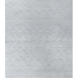 Öntapadós matrica, 2 cm-es, számlap, fehér