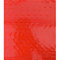 Öntapadós matrica, 2 cm-es, számlap, piros