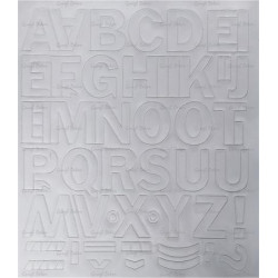Öntapadós matrica, 3 cm-es, betűlap, fehér