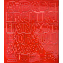 Öntapadós matrica, 3 cm-es, betűlap, piros
