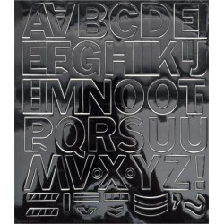 Öntapadós matrica, 3 cm-es, betűlap, fekete