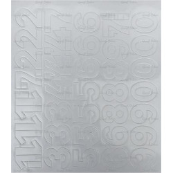 Öntapadós matrica, 3 cm-es, számlap, fehér