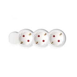 Elosztósor, 3 csatlakozóaljzat, 1,5 m kábelhosszúság, HOME, fehér