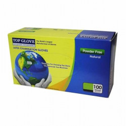 Védőkesztyű, egyszer használatos, latex, L méret, púder nélküli Védőkesztyű, egyszer használatos, latex, L méret, púder nélküli