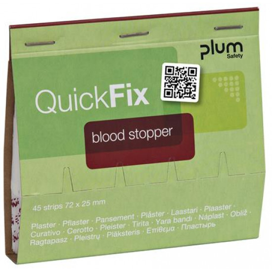 Sebtapasz utántöltő "Quick Fix", 45 darabos, vérzéscsillapító, PLUM