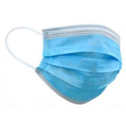 Papírmaszk, háromrétegű, gumis, kék Papírmaszk, háromrétegű, gumis, kék