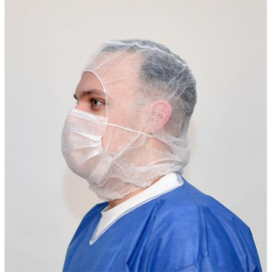 Kámzsa, szájmaszkkal, 2 rétegű, fehér