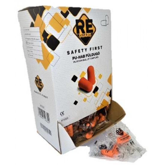 Füldugó, PU hab, 200 pár, narancssárga