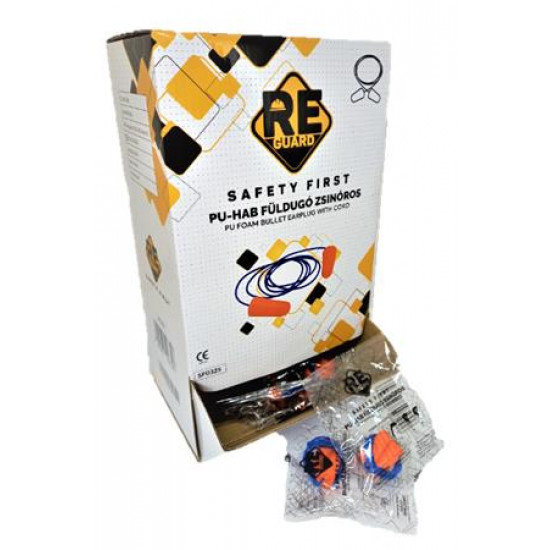 Füldugó, zsinóros, PU hab, 100 pár, narancssárga Füldugó, zsinóros, PU hab, 100 pár, narancssárga