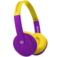 Fejhallgató, gyerek méret, vezeték nélküli, Bluetooth, mikrofonnal, MAXELL "HP-BT350", lila-sárga Fejhallgató, gyerek méret, vezeték nélküli, Bluetooth, mikrofonnal, MAXELL "HP-BT350", lila-sárga