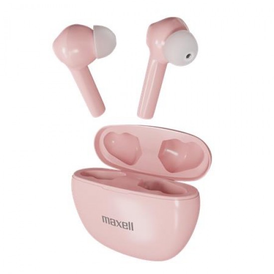 Fülhallgató, vezeték nélküli, Bluetooth 5.3, mikrofonnal, MAXELL "Dynamic+", rózsaszín