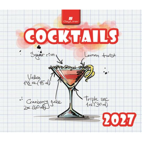 Naptár, asztali, havi, álló, mini, DAYLINER "Cocktails"