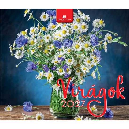 Naptár, asztali, havi, álló, mini, DAYLINER "Virágok"