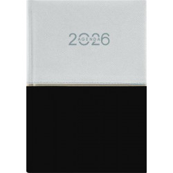 Naptár, tervező, A5, napi, DAYLINER "Contrast", fehér-fekete