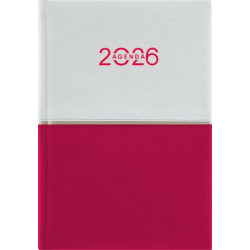 Naptár, tervező, A5, napi, DAYLINER "Contrast", fehér-piros