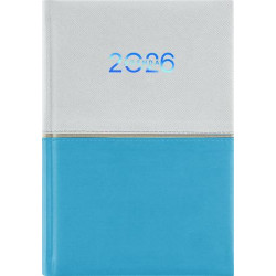 Naptár, tervező, A5, napi, DAYLINER "Contrast", fehér-világoskék