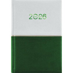 Naptár, tervező, A5, napi, DAYLINER "Contrast", fehér-zöld