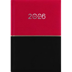 Naptár, tervező, A5, napi, DAYLINER "Contrast", piros-fekete