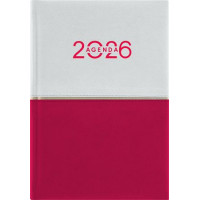 Naptár, tervező, B6, heti, DAYLINER "Contrast", fehér-piros