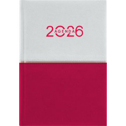 Naptár, tervező, B6, heti, DAYLINER "Contrast", fehér-piros