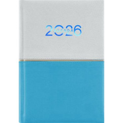 Naptár, tervező, B6, heti, DAYLINER "Contrast", fehér-világoskék