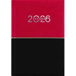 Naptár, tervező, B6, heti, DAYLINER "Contrast", piros-fekete
