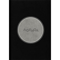 Naptár, tervező, A5, napi, DAYLINER "Central", fekete-szürke