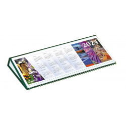 CSÍZIÓ asztali fekvő naptár zöld msz