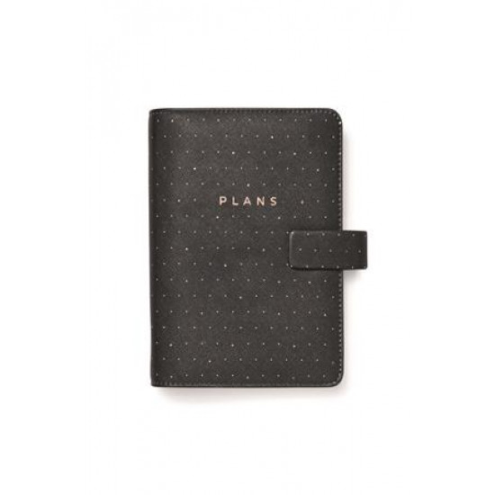 Kalendárium, gyűrűs, betétlapokkal, personal méret, FILOFAX "Moonlight", fekete