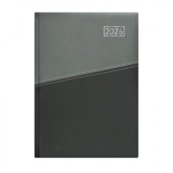 Naptár, tervező, A5, napi, TOPTIMER "Duplex", antracit-szürke