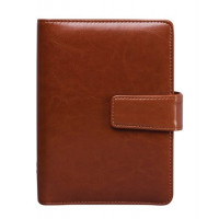 Kalendárium, gyűrűs, betétlapokkal, "L", műbőr, SATURNUS, "223", barna