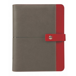 Kalendárium, gyűrűs, betétlapokkal, "L", műbőr, SATURNUS, "226", szürke-piros Kalendárium, gyűrűs, betétlapokkal, "L", műbőr, SATURNUS, "226", szürke-piros