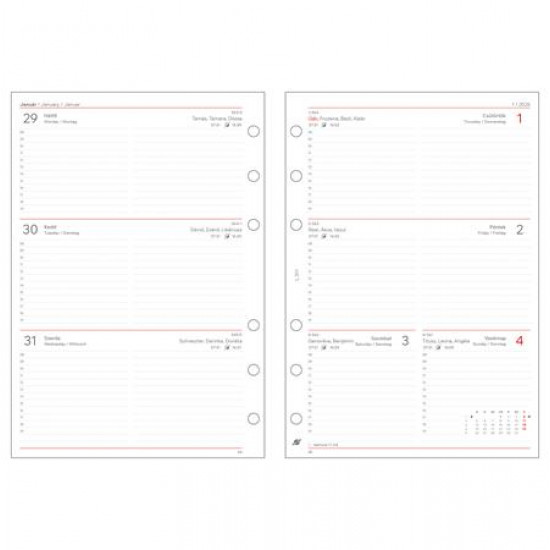 Kalendárium betét, tervező, heti, "L", SATURNUS, fehér 2026