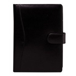 Kalendárium, gyűrűs, betétlapokkal, "L", újrahasznosított bőr, SATURNUS, "418", fekete