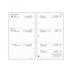 Kalendárium betét, tervező, heti, "M", SATURNUS, fehér 2025 Kalendárium betét, tervező, heti, "M", SATURNUS, fehér 2025