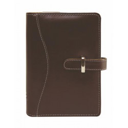 Kalendárium, gyűrűs, betétlapokkal, "M", műbőr, SATURNUS, "437", barna