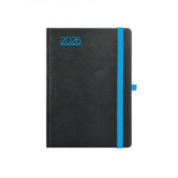 Naptár, tervező, A5, heti, TOPTIMER, "Nero", fekete-kék