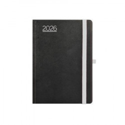 Naptár, tervező, A5, heti, TOPTIMER, "Nero", fekete-szürke