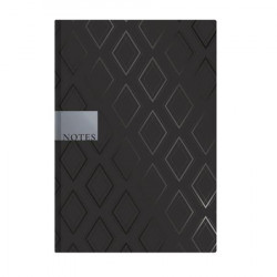 Jegyzetfüzet, A5, vonalas, 96 lap, TOPTIMER "Notes", fekete gyémánt