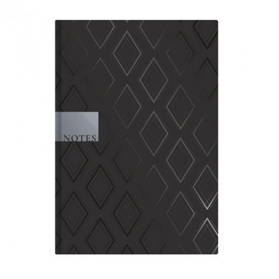 Jegyzetfüzet, A5, vonalas, 96 lap, TOPTIMER "Notes", fekete gyémánt
