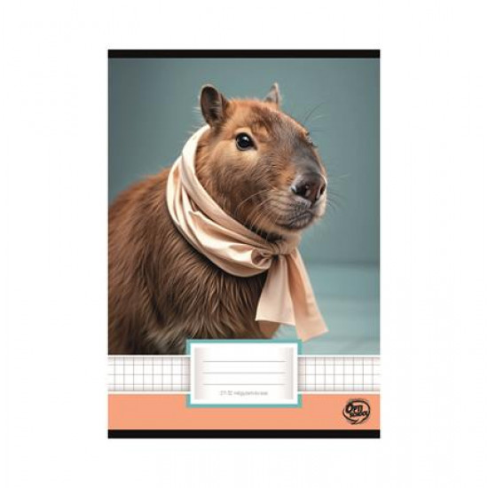 Füzet, tűzött, A5, kockás, 32 lap, OPTISCHOOL, "27-32",  "Capybara"