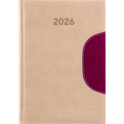 Naptár, tervező, A5, napi, DAYLINER "Memphis", bézs-padlizsán